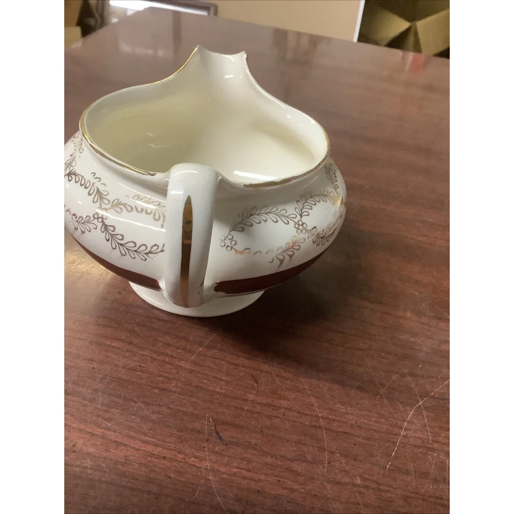 VINTAGE HOMER LAUGHLIN EGGSHELL NAUTILUS C46N5 FLORAL Sugar And Creamer